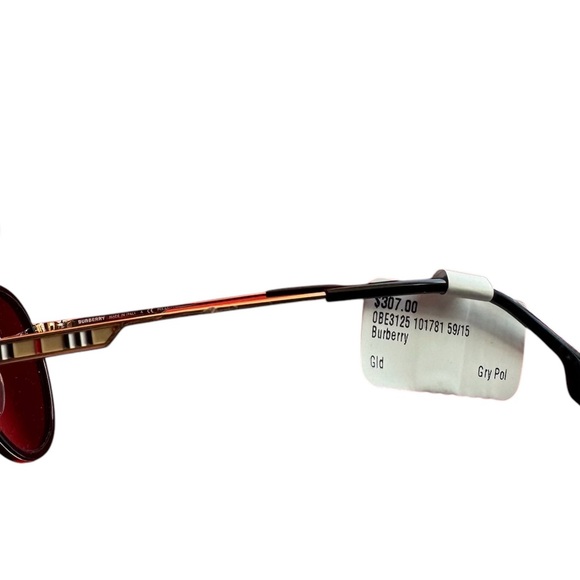 NWT Burberry Sunglasses Gold and Nova Check Trim LOW START - Picture 4 of 9